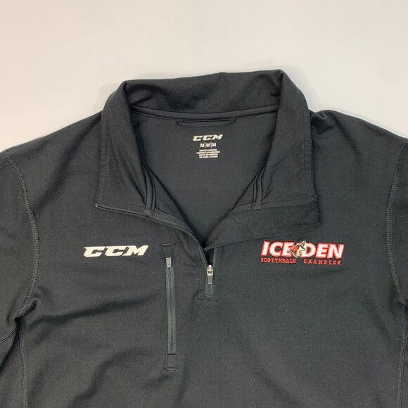CCM Ice Den Scottsdale Chandler Sweatshirt Mens M Medium Black Quarter Zip - Picture 3 of 13